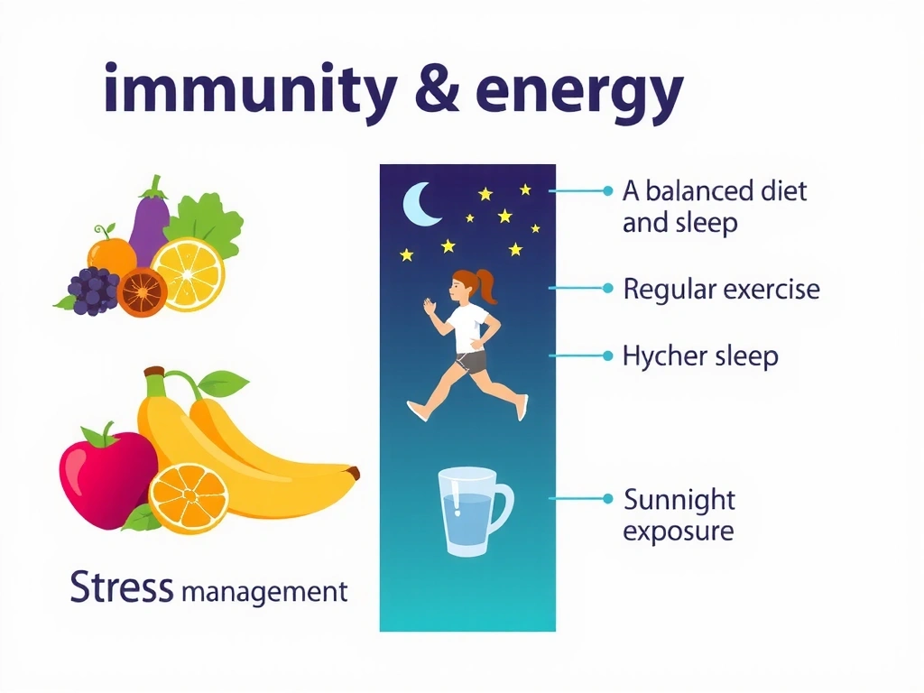Infografic cu factori cheie pentru imunitate și energie