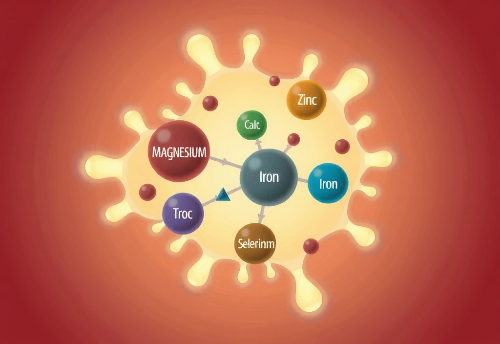 Ilustrație științifică a mineralelor esențiale și a căilor metabolice